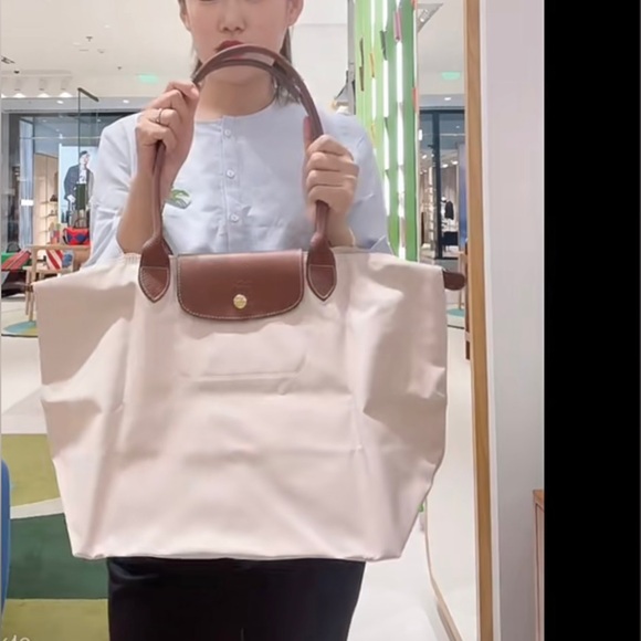 Longchamp Le Pliage large tote bag paper white color - Picture 3 of 11